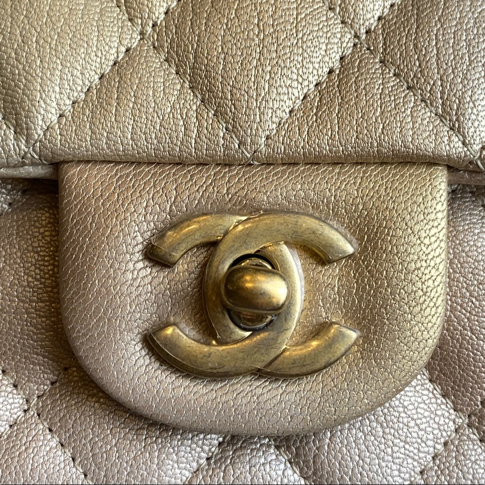 FULL SET - CHANEL Mini Classic Handbag (Ombre Beige / Golden with Gold HW - 22C) - Picture 11 of 15